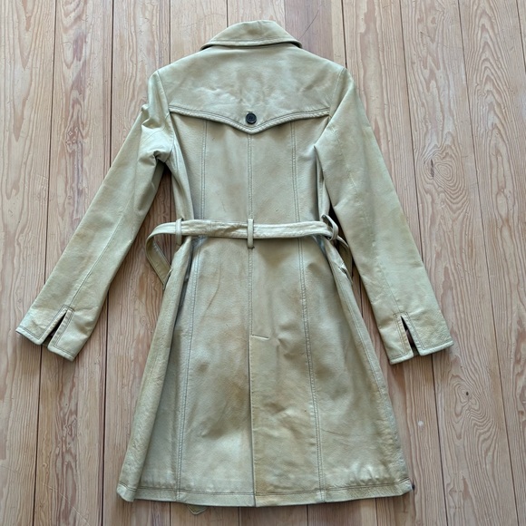 Vintage Le Chateau 70s Style Leather Trench Coat - Picture 2 of 16